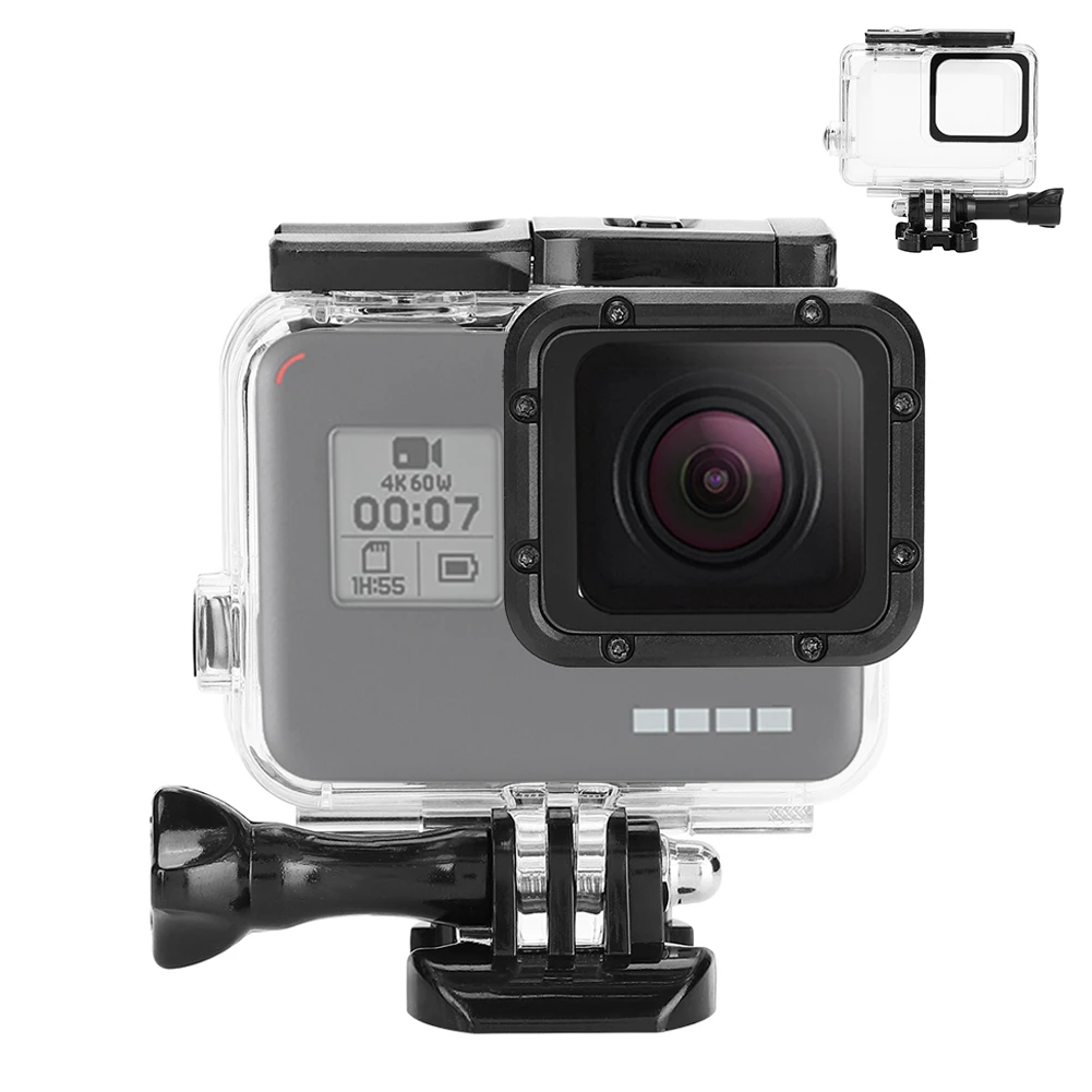 Экшн-камера водонепроницаемый корпус Чехол сенсорный экран крышка для Gopro Hero 7 серебряный белый чехол