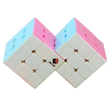 Cube Twist Double 3x3 Conjoined Magic Cube Speed Cube Puzzle Toy Colorful