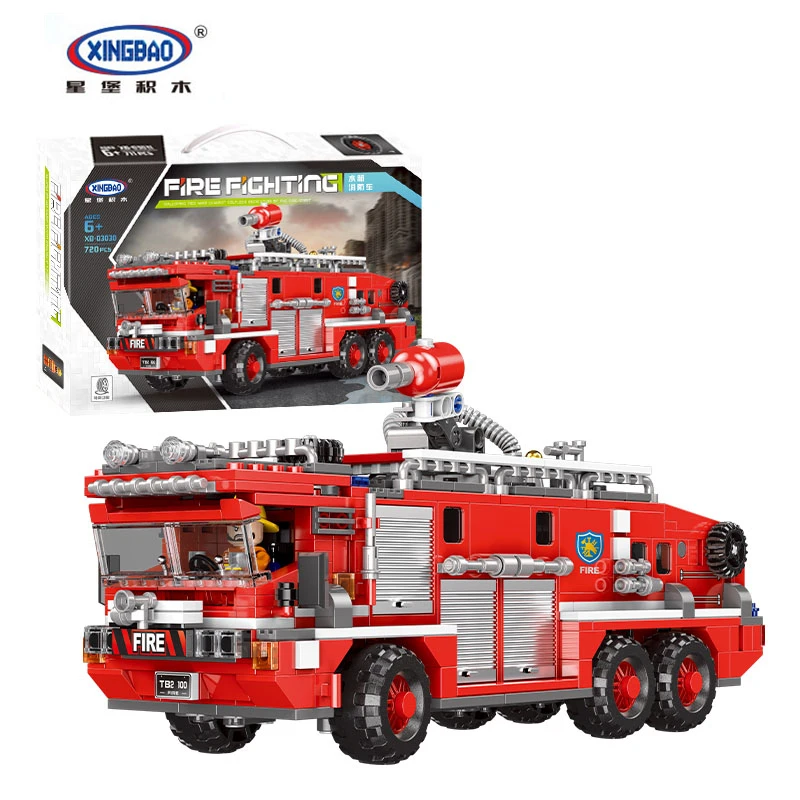 

Xingbao 03030 Building Blocks Toys Fire Control Series Bricks Set Car Water Tank Vehicle Fight Fire with the Water Pump For Kid