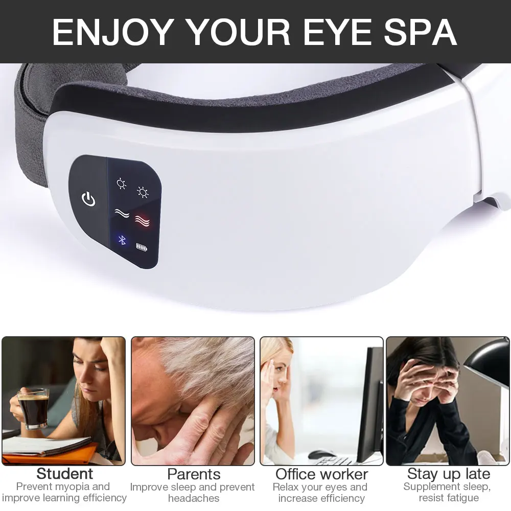  Wireless Eye Massager Air Compression Eye Massage with Music Smart Eye Massage Heated Goggles Anti 