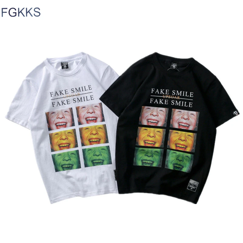 

FGKKS 2019 Summer Mens T-Shirt Men's New Hip Hop T Shirts Printed Tee Tops Male Short Sleeve Tee Shirt Top