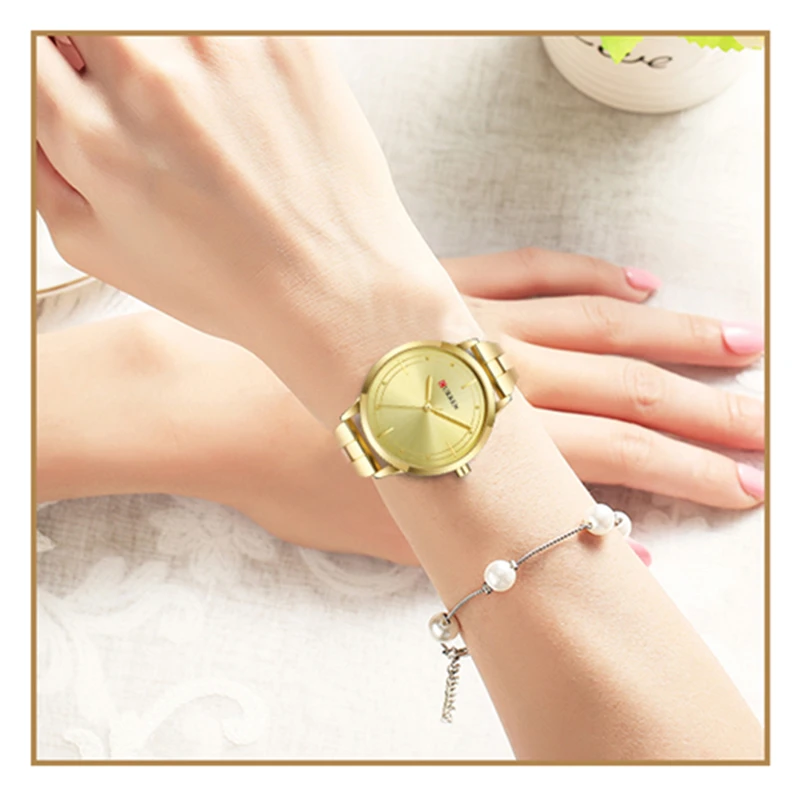 CURREN золотые часы женские креативные стальные женские часы-браслет женские часы Relogio Feminino Montre Femme 9019