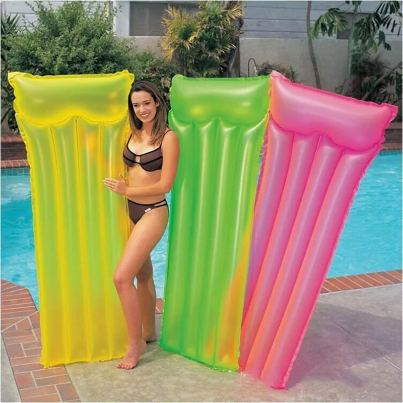 Inflatable Swimming Float Bed Mat  Fluorescent Pool Float for Adult Tube Raft Kid Water Sports Game (1)