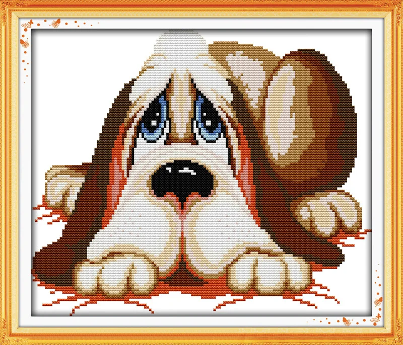 

Funny doy Printed Canvas DMC Counted Cross Stitch Kits printed Cross-stitch set Embroidery Needlework