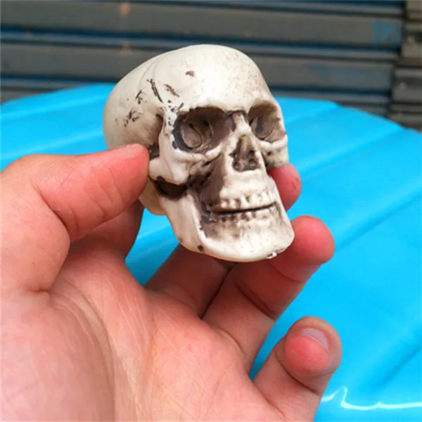 Cool Scary Mini Skeleton Heads Figure Prank joke toy punk Ghost House decoration - 3