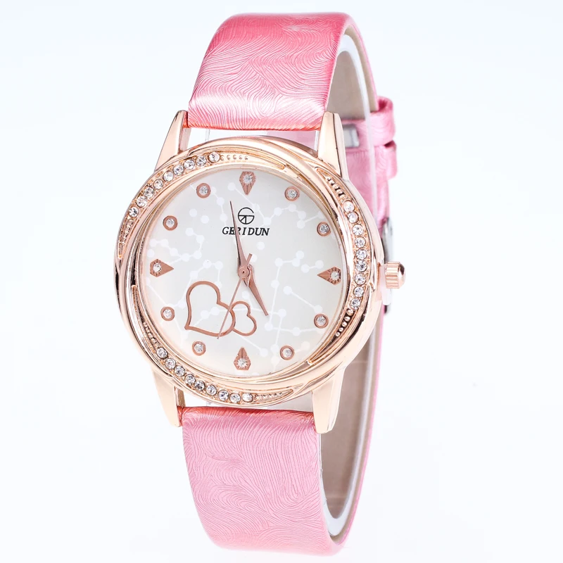 

New Arrival Lowest Price Geridun Heart Watch Women Rose Gold Fashion Rhinestone Bracelet Women Watches Ladies Quartz Wristwatch