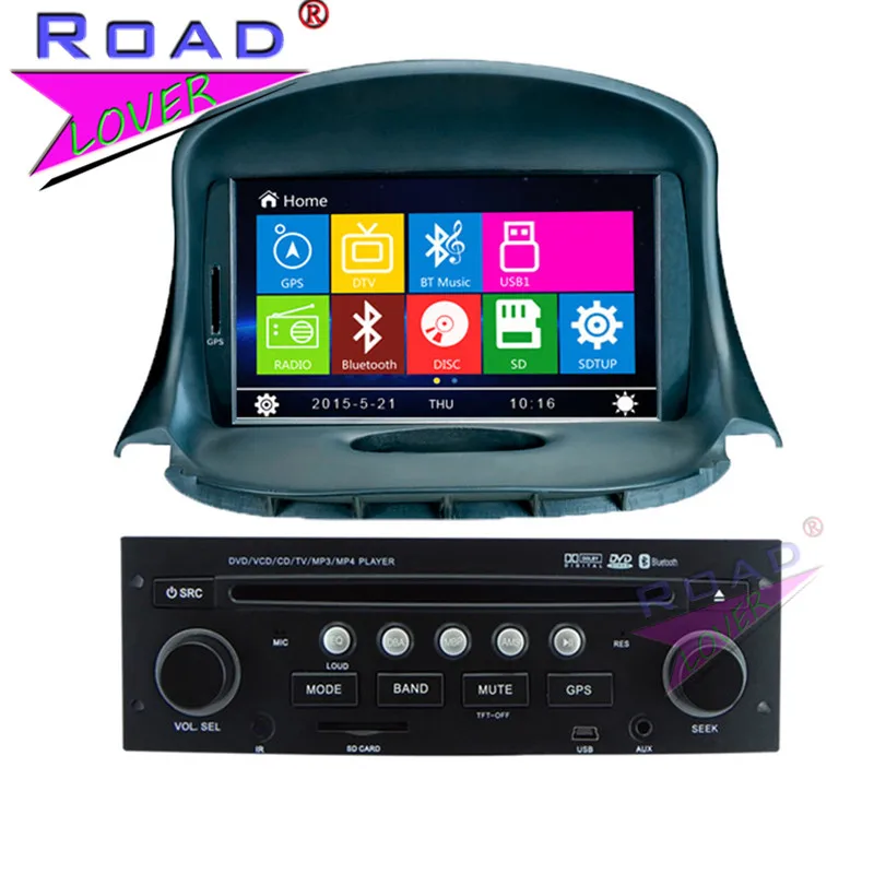 Автомобильный мультимедийный DVD плеер TOPNAVI Wince 6 0 2Din 7 дюймов Авторадио для Peugeot 206
