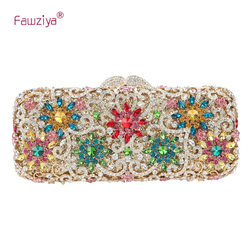 

Fawziya Sun Flower Purse Women's Baguette Rhinestone Clutch Evening Bag