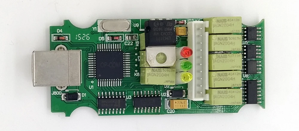 V1.70 версия OP COM Авто диагностический инструмент сканер с чипом PIC18F458 OBD2 OP-COM/OPCOM шина сети локальных контроллеров для Opel