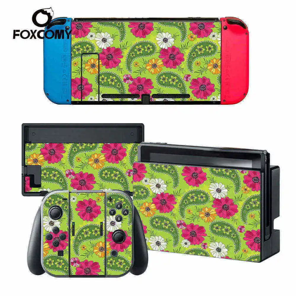 STICKERBOMB FLOWER Custom Man Vinyl Console Cover For Nintend Switch Skin Stickers Controller Protective For NS Switch  STICKERBOMB FLOWER Custom Man Vinyl Console Cover For Nintend Switch Skin Stickers Controller Protective For NS Switch