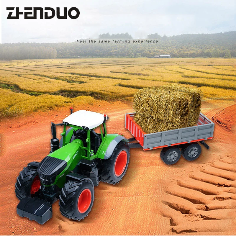 

2.4G RC Truck Farmers Tractor Remote Control Trailer Dump & Rake 4 Wheel Tractor Engineer Vehicle Tractor Model Children Toys