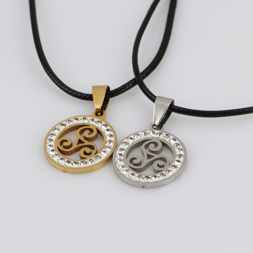 Модное колье с волком для подростков подвеска кристаллами Triskele Argent модное