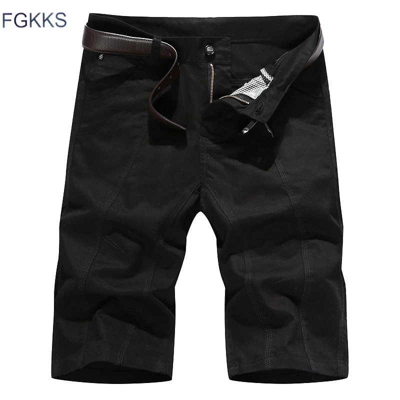 FGKKS бренд для мужчин брюки карго шорты для женщин Лето г. мужской сплошной цвет короткие дышащие бермуды(без пояса