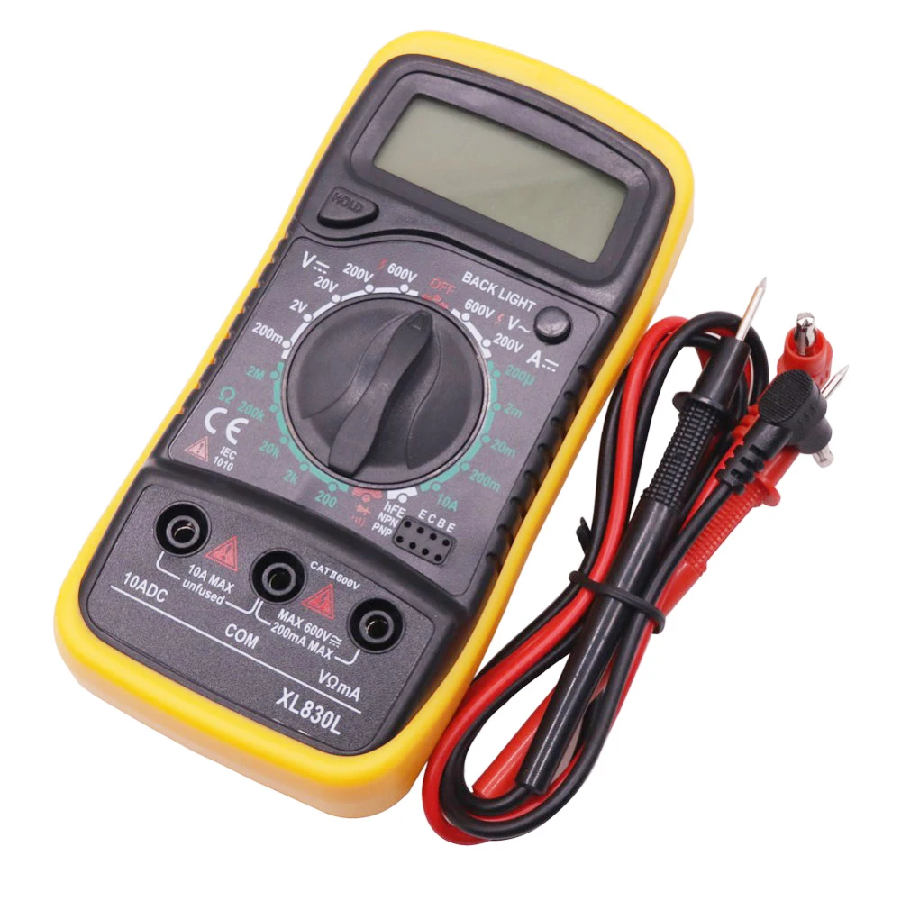 

1 PCS Multifunction Yellow XL830L Multimeter Current And Voltage Tester Digital Display With Test Lead