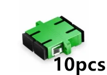 

QIALAN 10pcs SC APC to SC/APC Singlemode Duplex Plastic Fiber Optic Adapter, Fiber Optic Connector, Flange adaptor