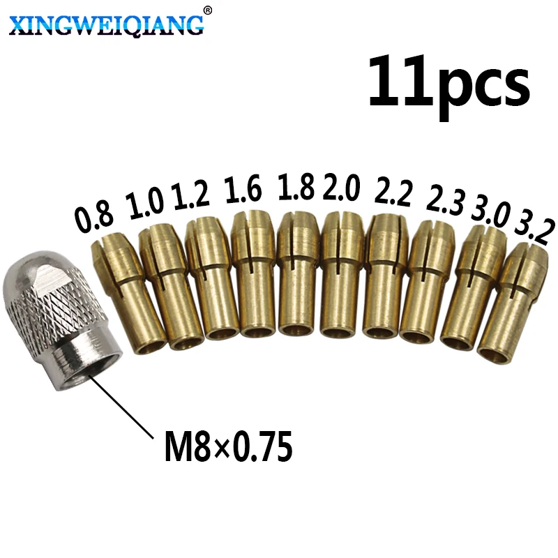 11 шт. 0,8-3,2 мм микро твист набор для ручной дрели патрон электрический сверло цанговый
