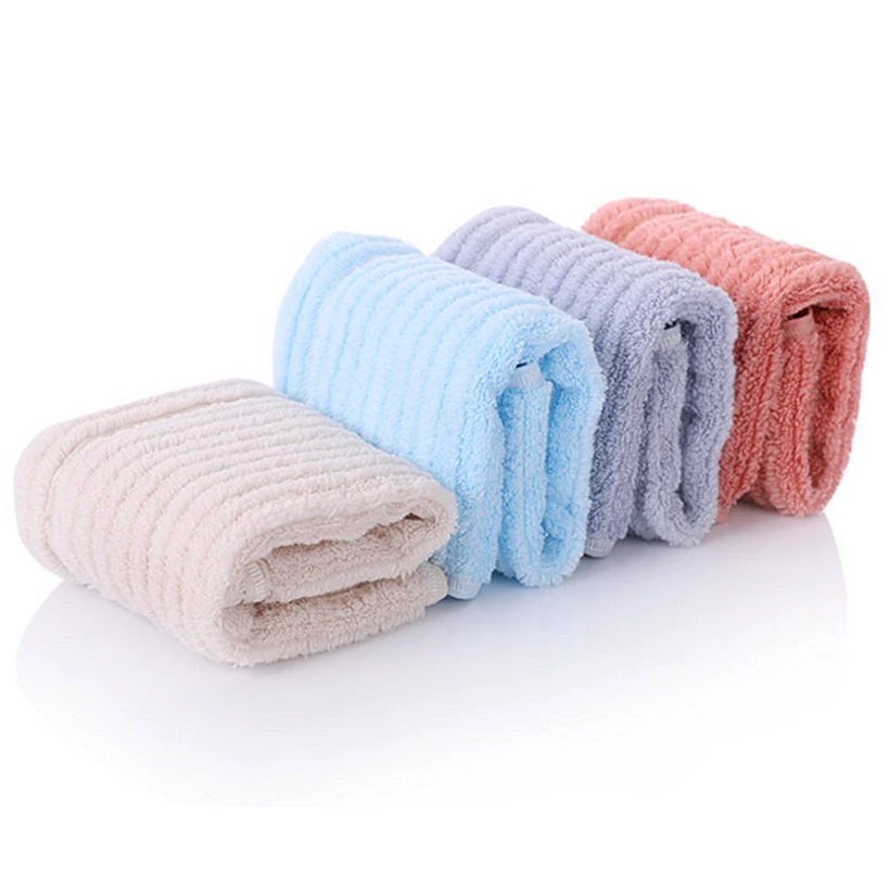 QCZX 4pcs Cotton Stripe Square Towel 34*34 Combed Cotton Small Towel Water Absorption And Quick Drying Solid Color Towel D40