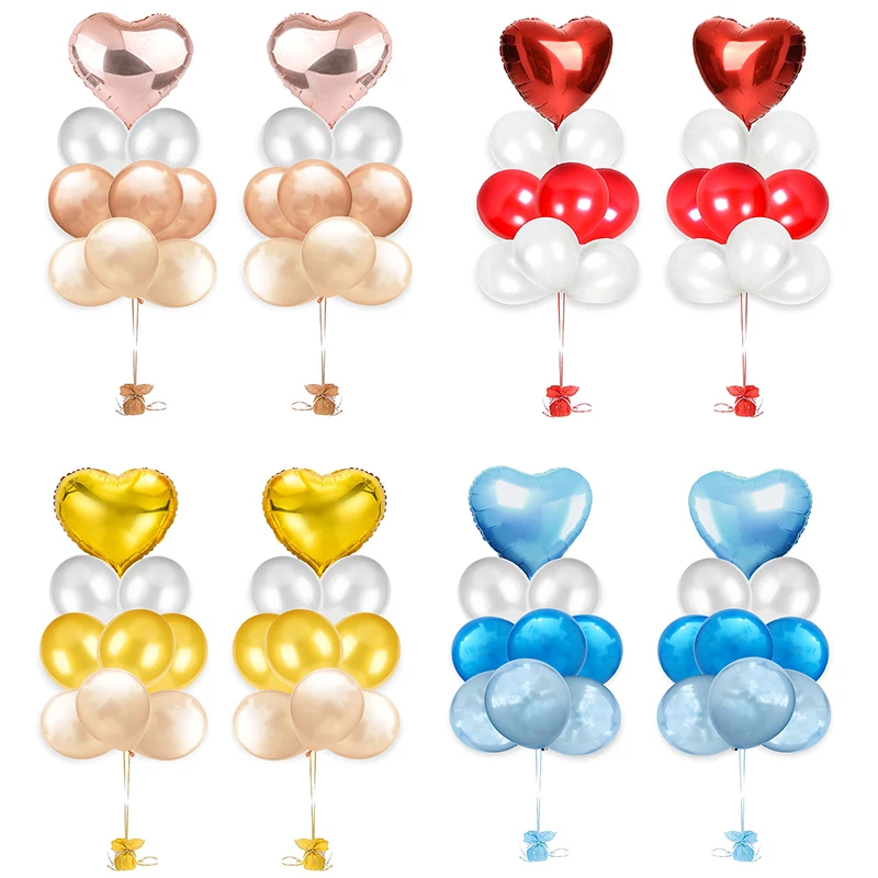 

18Pcs Wedding Party Decoration Rose Gold Red Balloons Heart Foil Balloons Happy Birthday Latex Balloons Kids Favors Baby Shower