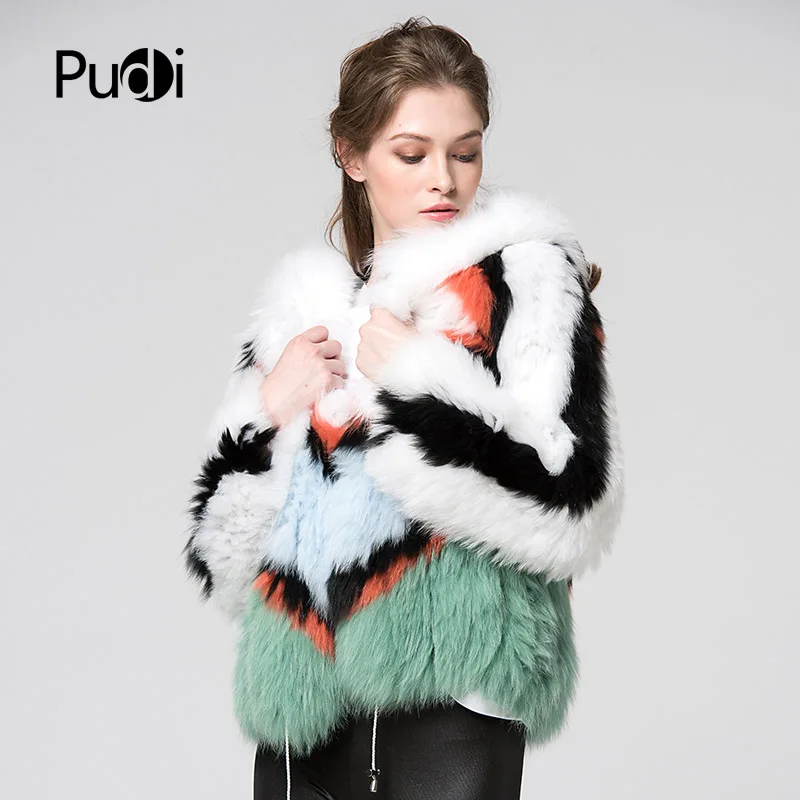 Manteau D'hiver Capuche Renard ourwear Pudi 3 Réel La à Capot 2 Chaud Manteau 1 veste Nouvelle De Ct7029 Tricoté Femmes Fourrure w6aqv6