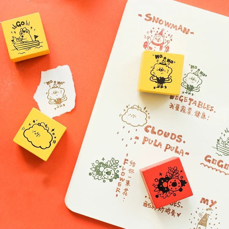 

Vintage Block series stamps wood stamp DIY craft wooden rubber stamps for scrapbooking stationery standard stamp