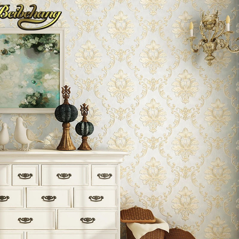 beibehang embossed bedroom wallpaper Modern damask wallpaper white wallcovering classic wall papers 3d wallpaper for living room beibehang embossed bedroom wallpaper Modern damask wallpaper white wallcovering classic wall papers 3d wallpaper for living room