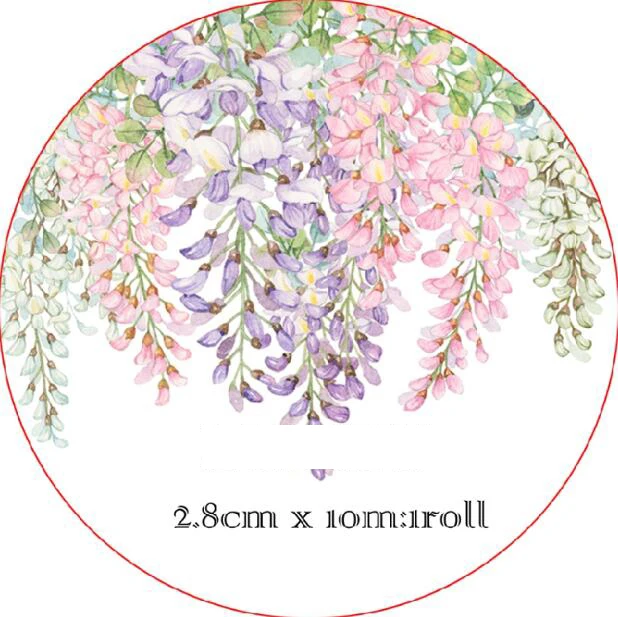 

2.8cm Dreamlike beautiful Wisteria flowers Decoration Washi Tape DIY Planner Diary Scrapbooking Sticker Masking Tape Escolar