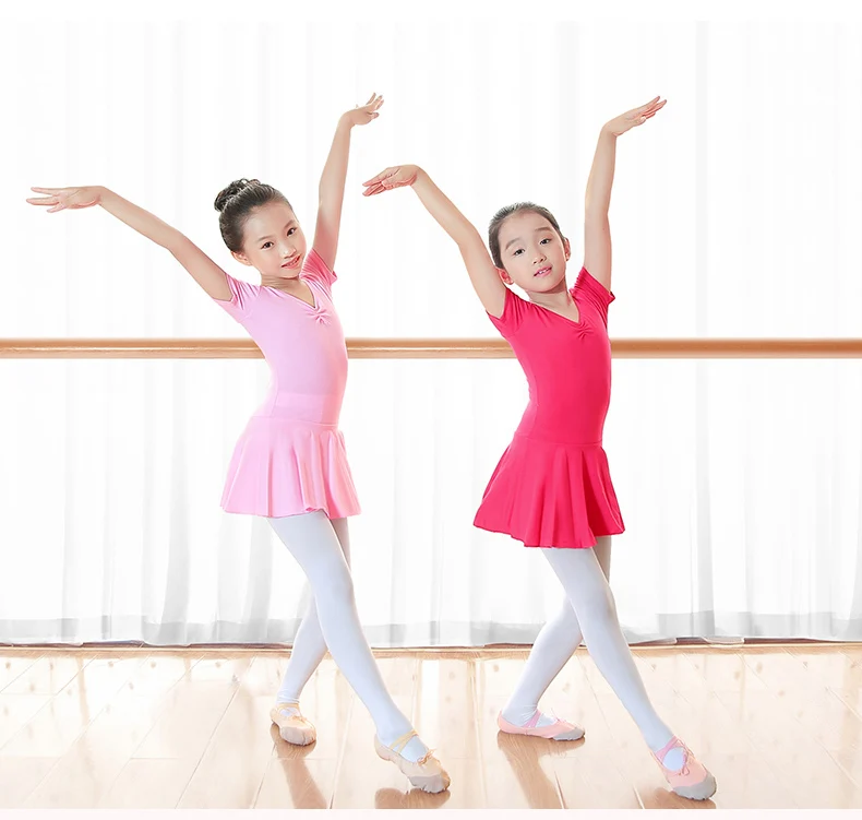Детские гимнастические балетные костюмы юбка трико обувь для девочек основной хлопок балетные костюмы танец дети балерина платье