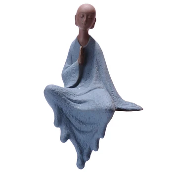 

Two Design Ceramic Creative Desktop Decoration Cute Tea Pet Ornamant Monk Buddha Living Room Home Decor Craft Gift Figurines