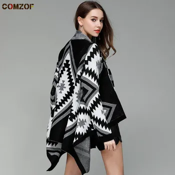 

Autumn winter women cardigan irregular loose sweater cashmere geometric womens fashion long knitted cardigans sueter mujer