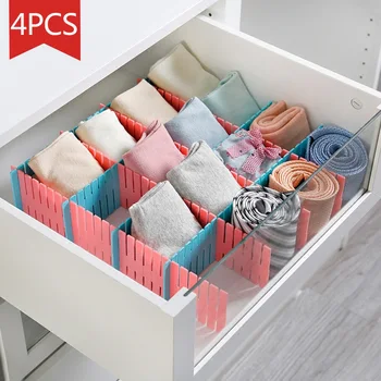 

4PCS DIY storage box desktop drawer underwear sorting organizer classification partition Cosmetics Makeup Boxes home accessories
