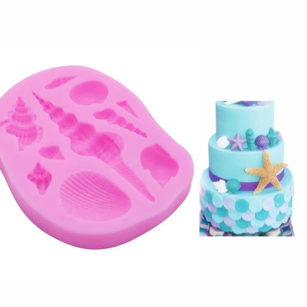 Shell conch fondant silicone mold Cake Decoration Tools DIY Sea Creatures Conch Starfish Fondant Candy Silicone @15 | Дом и сад