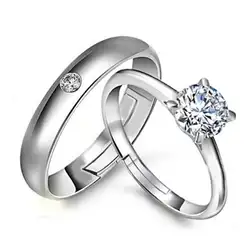 Люкс Шарм 925 пробы серебро кольца простые элегантные кубического циркония кольцо Свадебная вечеринка Jewelry подарки Bijoux 3Y498