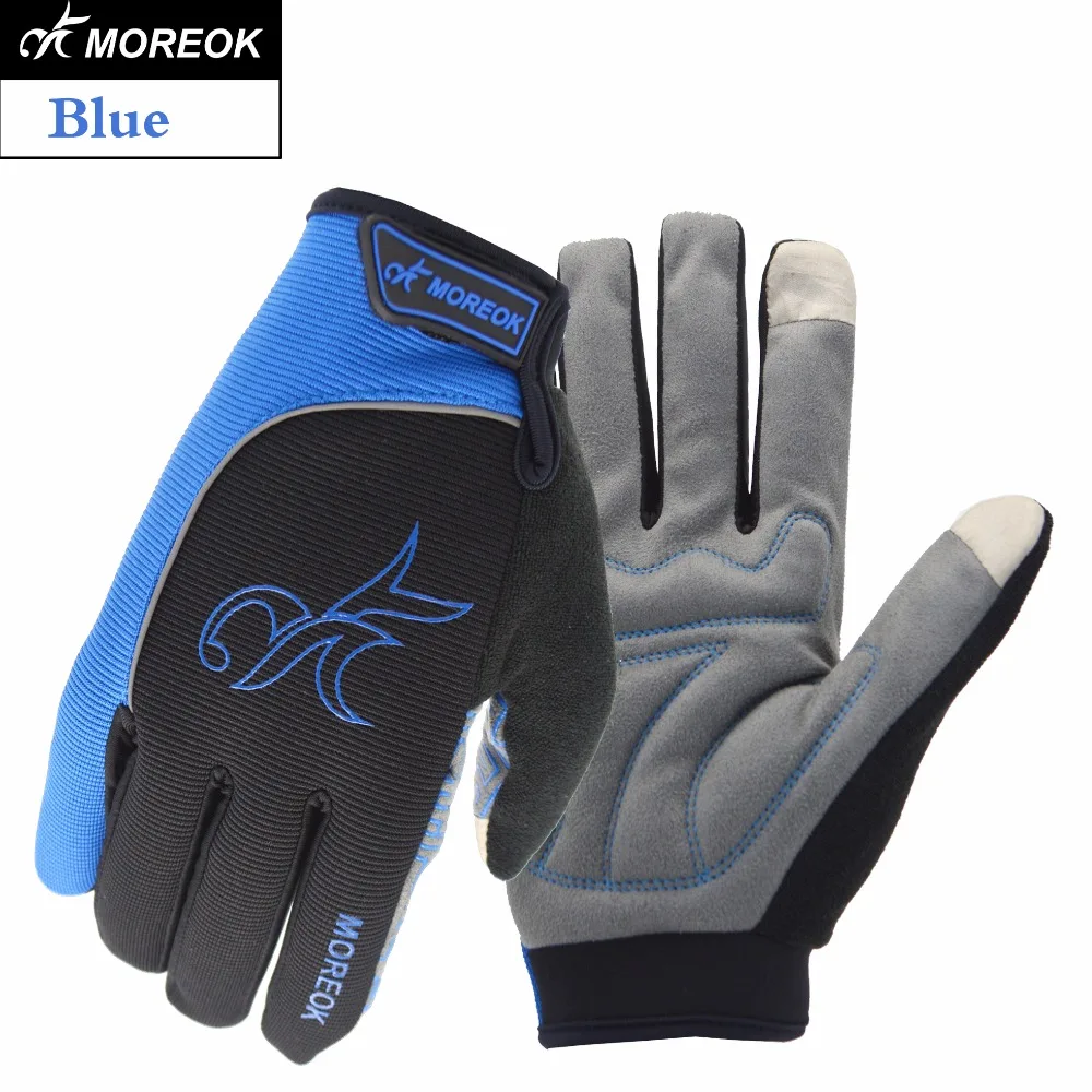 MOREOK Polar fleece inside Long finger winter cycling keep warm Sensitive Touch Screen Sports