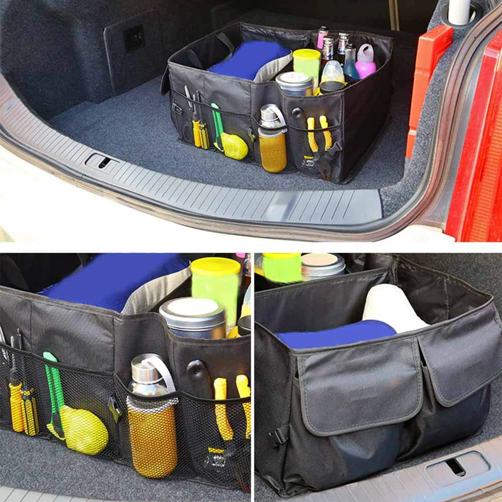 Автомобильный органайзер для багажника, Большая вместительная Складная автомобильная сумка для хранения, прочный водонепроницаемый большой органайзер для багажника, коробка для автомобиля/грузовика/внедорожника