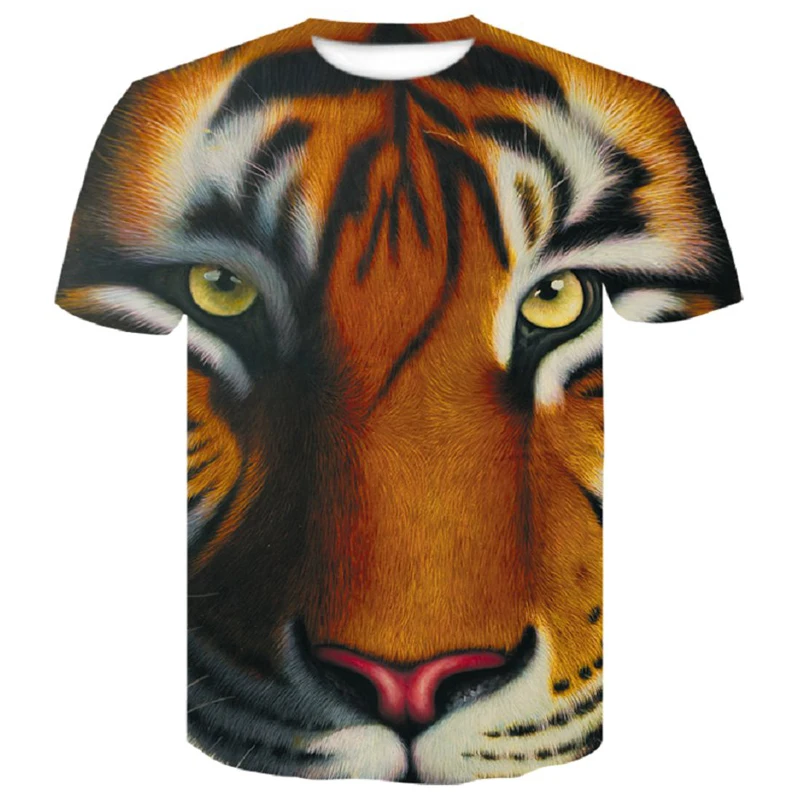 

2019 tshirt men Fashion 3d Animal Tiger Funny short sleeve Summer Hip-hop Tee shirt Male Tops t shirt homme man big size 4XL