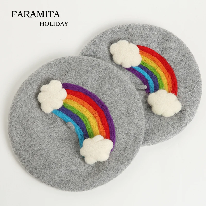 Faramita праздник радуги и облака красочные 3D женская обувь на зиму с