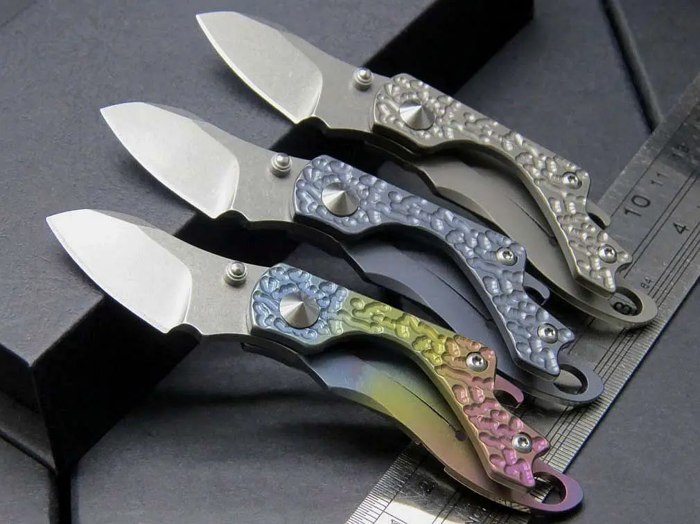 Высокое качество Мини Ножи S35VN 100% 61HRC мяч титановый подшипник ручка EDC карманный