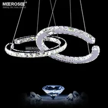 MEEROSEE Crystal Lighting Modern LED Diamond Pendant Light Fitting LED Crystal Fixture Lustres Hanging Drop abajur Lamp For Dini luxury diamond led chandelier crystal lamp modern crystal light fixture circle hanging lustres led decorate luminaire home light