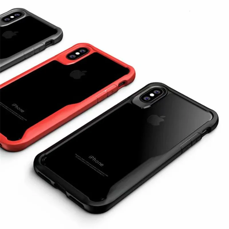 

Fashion Anti-drop Shockproof All Inclusive Soft Edged Hard Shell For iPhone 6s Plus 8 7P X XS XR MAX Transparent Phone Case Capa