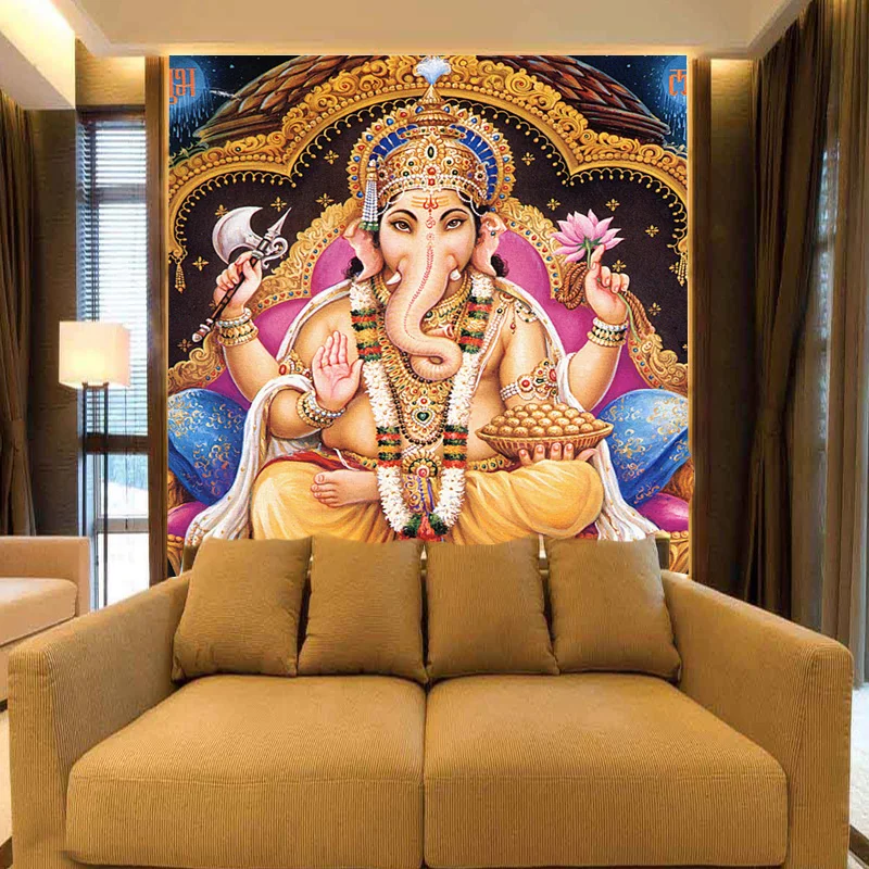 Indian Gods 8d Papel Murals Hindu Deities Buddha 3D Photo Murals Wall
