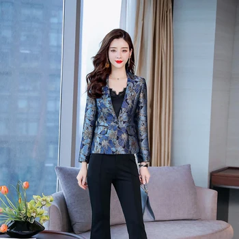 

Ladies Blazers 2020 New Fashion Printing Women Suit Spring Autumn High quality Temperament Long-sleeved Slim Ladies Suit NUW450
