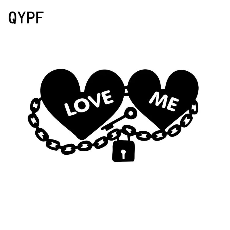 

QYPF 16CM*8.7CM Love Me & Heart Funny Car Window Vinyl Decal Sticker Black/Silver Graphical C15-0632