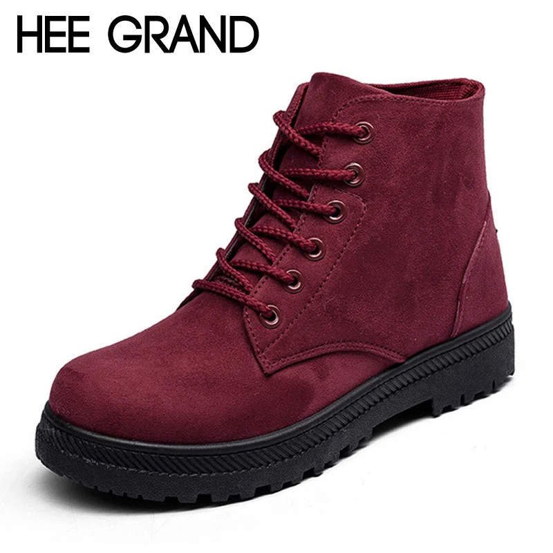 HEE GRAND/ботильоны на платформе со шнуровкой повседневные женские зимние ботинки