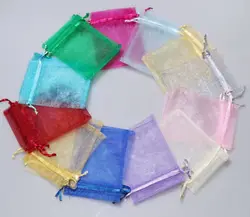100 шт. одноцветное Цвет Луч рот аксессуары получать сумки из органзы ювелирные изделия мешок радостный сумки конфет подарок мешок 13 Цвет s 7X9