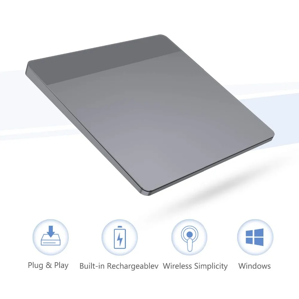 Jelly Comb Trackpad inalámbrico recargable con Nano receptor táctil inalámbrico para ordenador portátil PC almohadilla táctil USB para Windows 10 Mac OS - 3
