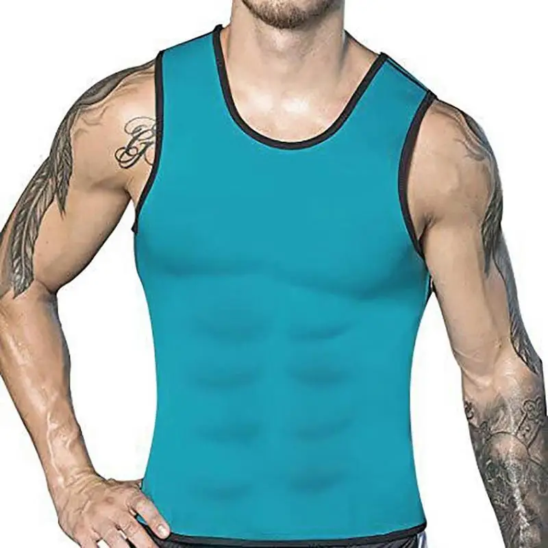Для мужчин жилеты для бега вес потери интимные аксессуары формирователь мужского тела жилет триммер животик рубашка - Цвет: blue