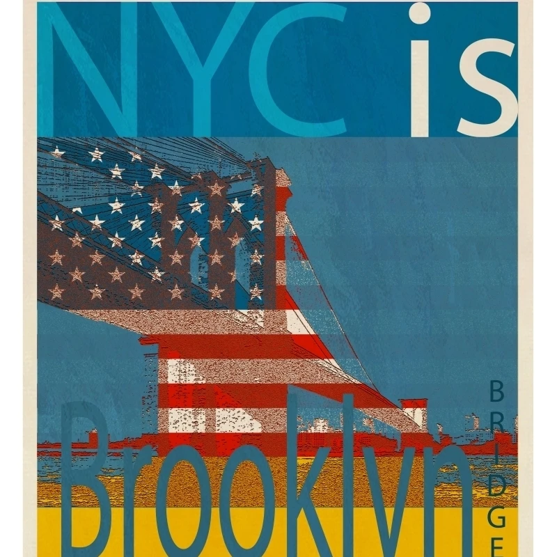 NYC IS Brooklyn bridge Poster Print by Joost Hogervorst (22 x 28)