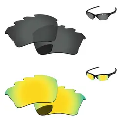 Черный и 24 K золотой 2 пары Поляризованные замены линзы для половины XLJ солнцезащитные очки с отверстиями Frame 100% UVA и UVB Защита