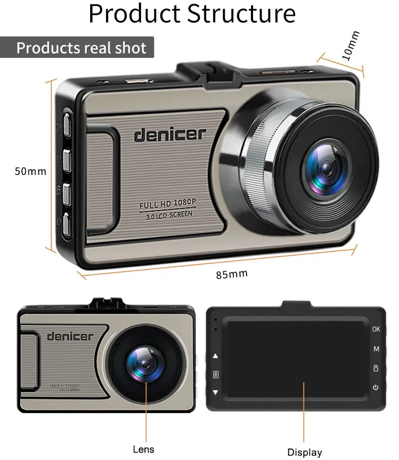 Denicer Dash камера Novatek 96658 Автомобильная камера Full HD 1080P DVR 170 градусов широкоугольный объектив 6G Автомобильный видеорегистратор