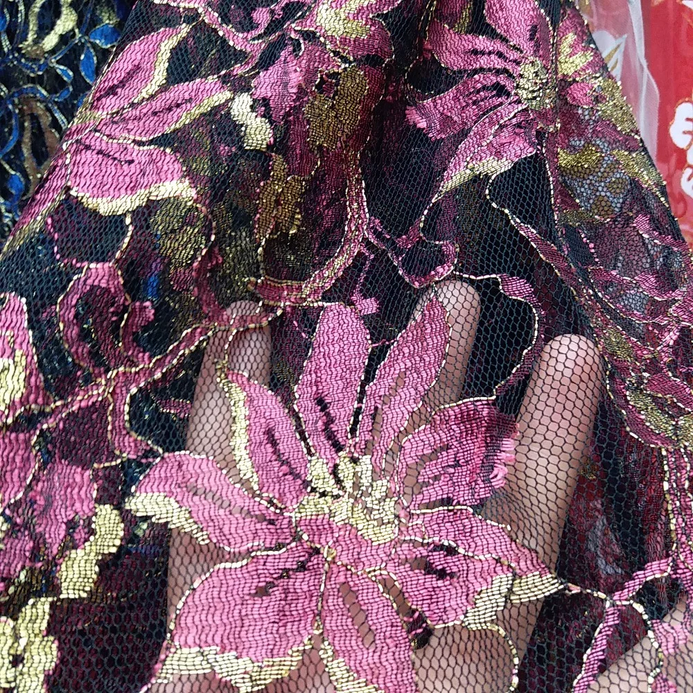 2017 новое Золотое белое органза французское кружево скрепленное для свадебного